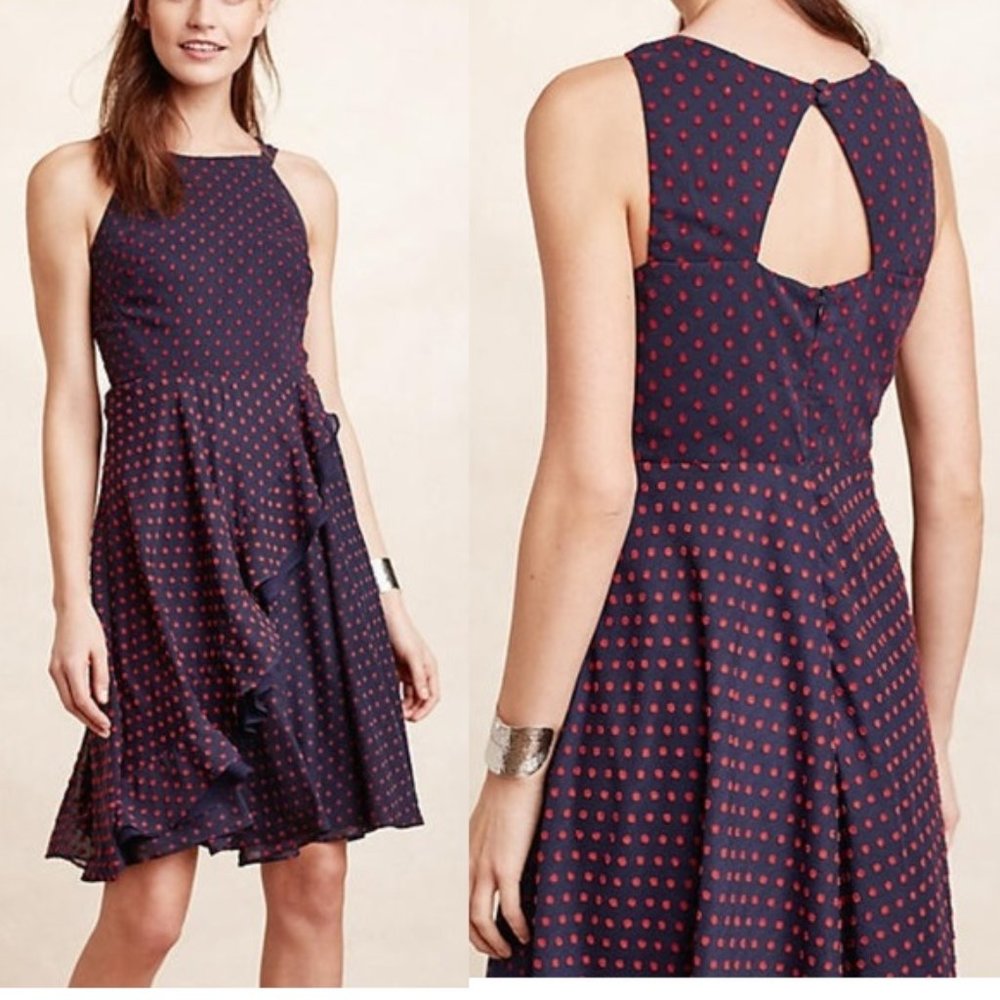 NEW Anthropologie Ruffled Clipdot Dress